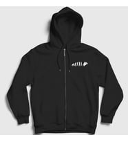 Presmono Unisex Siyah Evolution Evrim Motorsiklet Yarış Motoru Fermuarlı Kapüşonlu Sweatshirt 442110tt