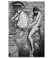 Cakapuzzle Lady Godiva Çıplak Karakalem Puzzle Yapboz MDF (Ahşap) (120 Parça)