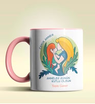 Kişiye Özel Anneler Günün Kutlu Olsun7 Temalı Pembe Kupa Bardak (Pembe)