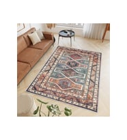 Rovigo Home Dijital Baskı Yıkanabilir Kaymaz Taban Salon Halısı RVG0400 (Kahverengi)