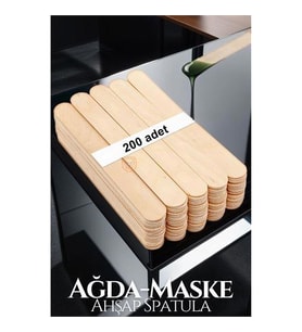 ModaCar Ahşap Büyük Spatula Yüz Cilt Ağda 200 Adet