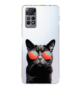 PrintiFy Xiaomi Redmi Note 11 ile Uyumlu 1mm Slim Fit Kedi 3 050d Baskılı Şeffaf  Kılıf