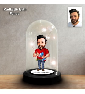 KİŞİYE ÖZEL USTA TASARIM IŞIKLI KARİKATÜR FANUS BİBLO FN124