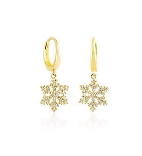 Kartanesi Altın Sallantılı Küpe 14K Gold (Çok Renkli)