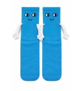 Carnaval Mavi El Ele Tutuşan Unisex Çorap