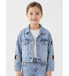 Kız Çocuk Jeans Ceket 4-13 Yaş 2691