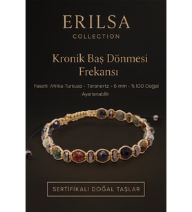 Sertifikalı Kronik Baş Dönmesi Frekansı Enerji Bilekliği – Fasetli Afrika Turkuaz ve Terahertz 6 mm (Çok Renkli)