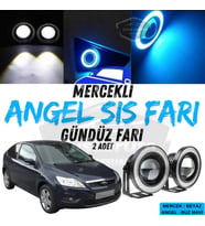 Ford Focus 2.5 2009-2011 Uyumlu Mercekli Angel Sis Farı Metal 76 mm Buz Mavi Halkalı Gündüz Farı