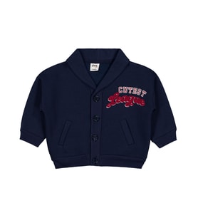 Civil Baby Yazı Nakışlı 6-18 Ay Hırka - Bordo (Lacivert)