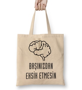 Komik Söz Başınızdan Eksik Etmesin Bez Çanta Uzun Saplı