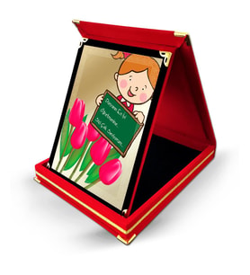 Öğretmenlere Özel Plaket (Standart Boy)  Kişiye Özel (Kırmızı)