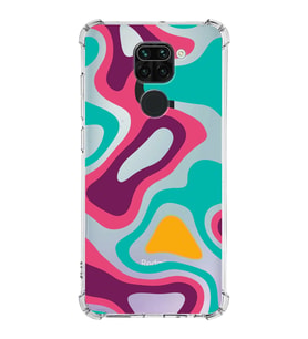 Xiaomi Redmi Note 9 Köşe Korumalı Antişok Kapak Renkli Desen Tasarımlı Şeffaf Silikon Kılıf