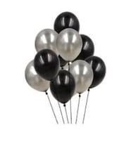 Gümüş Siyah 30 Adet Doğum Günü Balon Seti