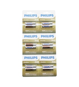PHILIPS  ALKALİNE İNCE - AAA - 1.5V  PİL  12PCS= 2Lİ X 6 (5343)