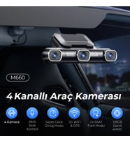 AZDOME M660 4K Araç Kamerası – Dört Kameralı Kayıt , Wifi , Gps , Gece Görüş, Babalar Günü Hediyesi