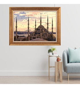 Altın Paspartulu Çerçeveli Tablo N898 (Gold)