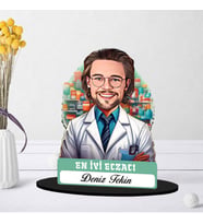 Kişiye Özel Erkek Eczacıya Hediye Karikatürlü Biblo