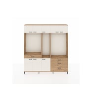 Arges Dolap 8 Raflı 4 Çekmeceli 3 Askılı 220x30x243 Çam-Aytaşı/Çam