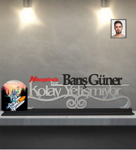 Kişiye Özel Uzay Karikatürlü Kolay Yetişmiyor Ahşap Biblo Bay-7