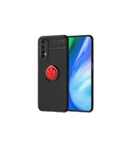 Realme 7 Uyumlu Kılıf Zore Ravel Silikon Kapak (Siyah-Kırmızı)
