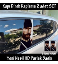 atatürk silüet folyo - 2kapı için 2adet sticker kaplama - tuning modifiye