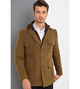 K7538 DEWBERRY ERKEK KABAN-DÜZ CAMEL