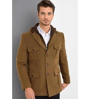 K7538 DEWBERRY ERKEK KABAN-DÜZ CAMEL
