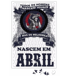 Os Melhores Nascem Em Abril Estampa Azul Puzzle