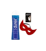 Durex Hisset Pürüzsüz Hazlar 50 ml Jel + Kırmızı Deri Göz Maskesi + Hediye