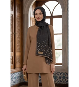 Lesscarves Desenli Pamuk İpek Şal LS2302