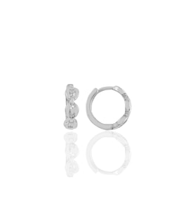 Söğütlü Silver Gümüş rodyumlu düğme desenli halka küpe