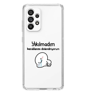 Samsung Galaxy A53 Uyumlu Yıkılmadım Tasarımlı Şeffaf Telefon Kılıfı