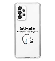 Samsung Galaxy A53 Uyumlu Yıkılmadım Tasarımlı Şeffaf Telefon Kılıfı