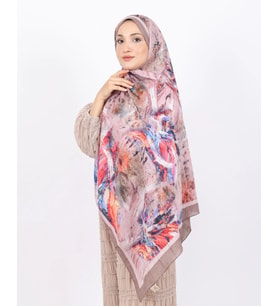Luissa Bambu Kraş Şal Pastel Desen Vizon
