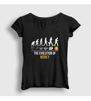Presmono Kadın Siyah Evolution of Money Bitcoin T-Shirt 263768tt