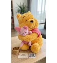winnie the pooh peluş ve piglet sarılan peluş 35 cm
