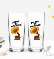 BK Gift DTF Eğlenceli Rakı Tasarımlı İkili Rakı Bardağı Seti-2, Arkadaşa Hediye, Sevgiliye Hediye