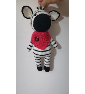 Şirin Zebra Amigurumi Organik Oyuncak