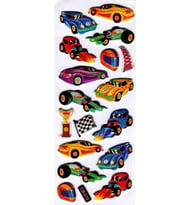 Sticker Kabartmalı Sticker Defter Planlayıcı Etiket (cb072) 16x7 cm- Renkli Arabalar