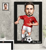 Kişiye Özel Milli Takım Karikatürlü 3D Ahşap Tablo 30x47 Bay-2