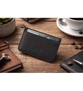 Legend Leather Diga 11690Hakiki Deri Klipsli Erkek Kartlık Cüzdan (Siyah)
