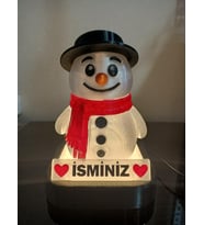 Kişiye Özel Hediyelik Isimli Kardan Adam Dekoratif Led Lamba - Adaptörlü (Günışığı)