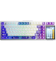 L99 4" Akıllı Dokunmatik Ekranlı 3 Modlu RGB Hot Swap Raindrop Switch Mekanik Kablosuz Oyuncu Klavyesi Mor