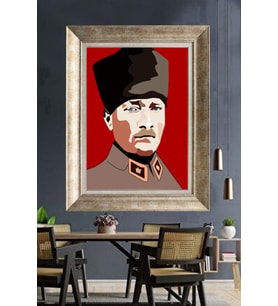 Gümüş Çerçeveli Atatürk Tablo ds446