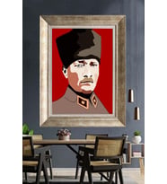 Gümüş Çerçeveli Atatürk Tablo ds446