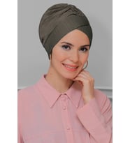 Vizon Pratik Hazır Geçmeli Tesettür Bone Fukuro Piliseli Çapraz Büzgülü 1822_10