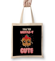 Cute You're Waffle y Awfully Punny Breakfast Pun Bez Çanta Uzun Saplı