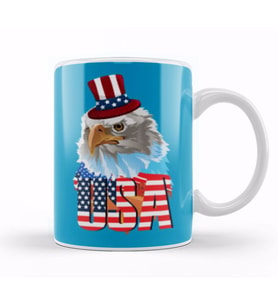 Eagle İndependence Day 4th Of July Gift Celebration Kupa Bardak Porselen