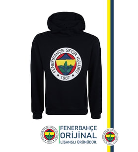 Fenerbahçe Orijinal Lisanslı Logolu Lacivert Kapüşonlu Sweat