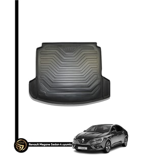 Renault  Megane 4 Sedan Çift Kulak Lazer Kesim 3D Flom Bagaj Havuzu